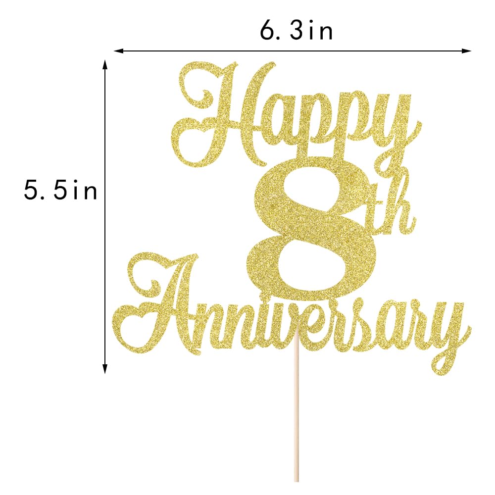 Amazon.com: Kaoenla Happy 8th Anniversary Cake Toppers - 8th