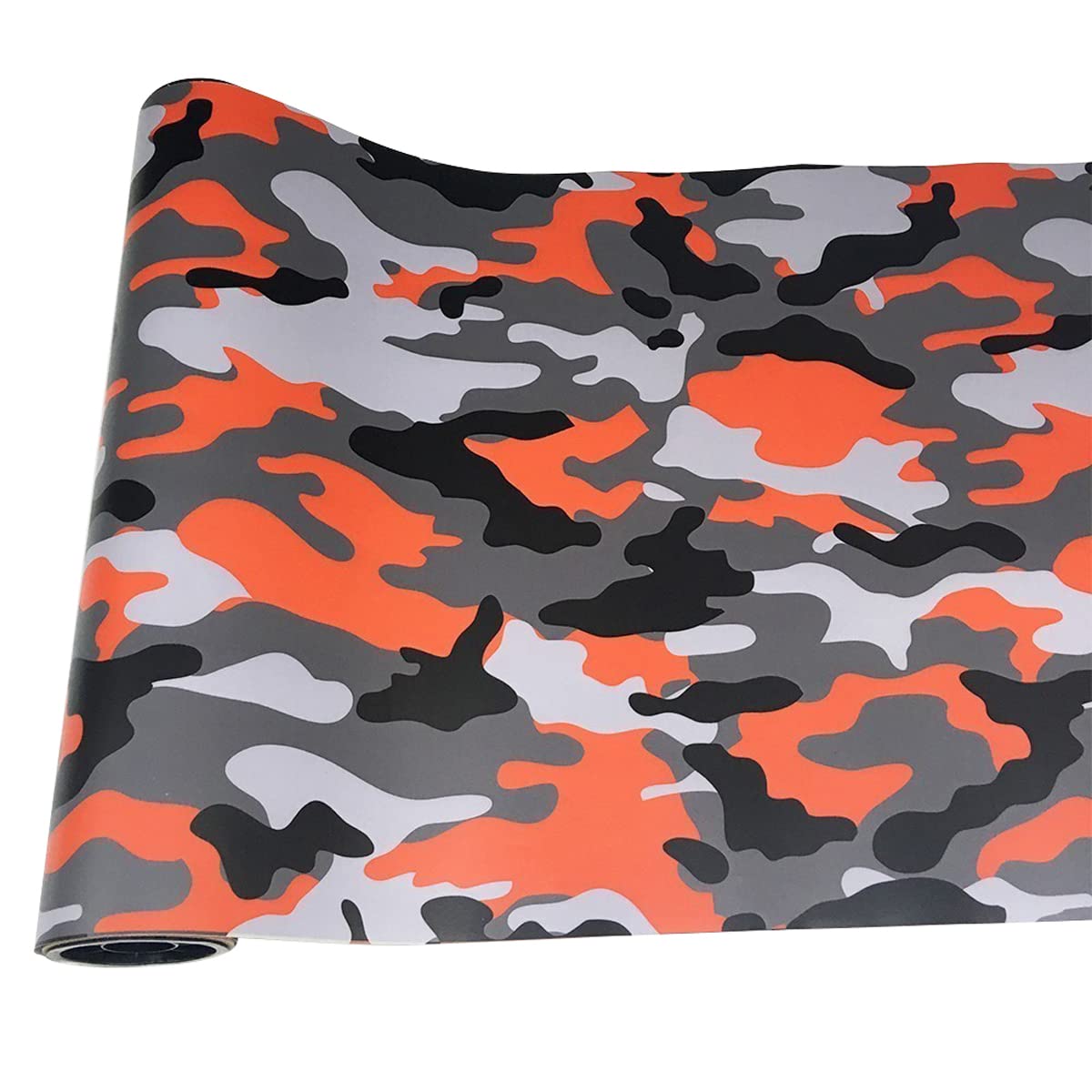 Pellicola Mimetica in Vinile per Auto Camouflage Pellicola in Vinile Camo Sticker per Console Computer Laptop Skin Scooter Moto Car Wraps,Arancio-Nero,50cm × 500cm