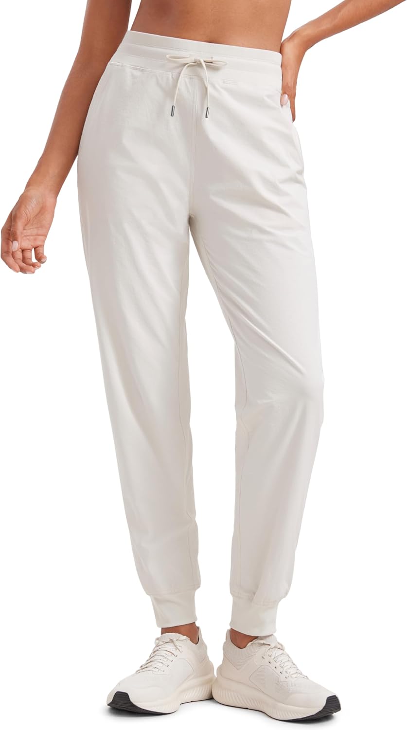 CRZ YOGA Casual Workout Jogger for Women 28.5" - Tapered Lightweight Stretch Athletic Outdoor Pants with Pockets
