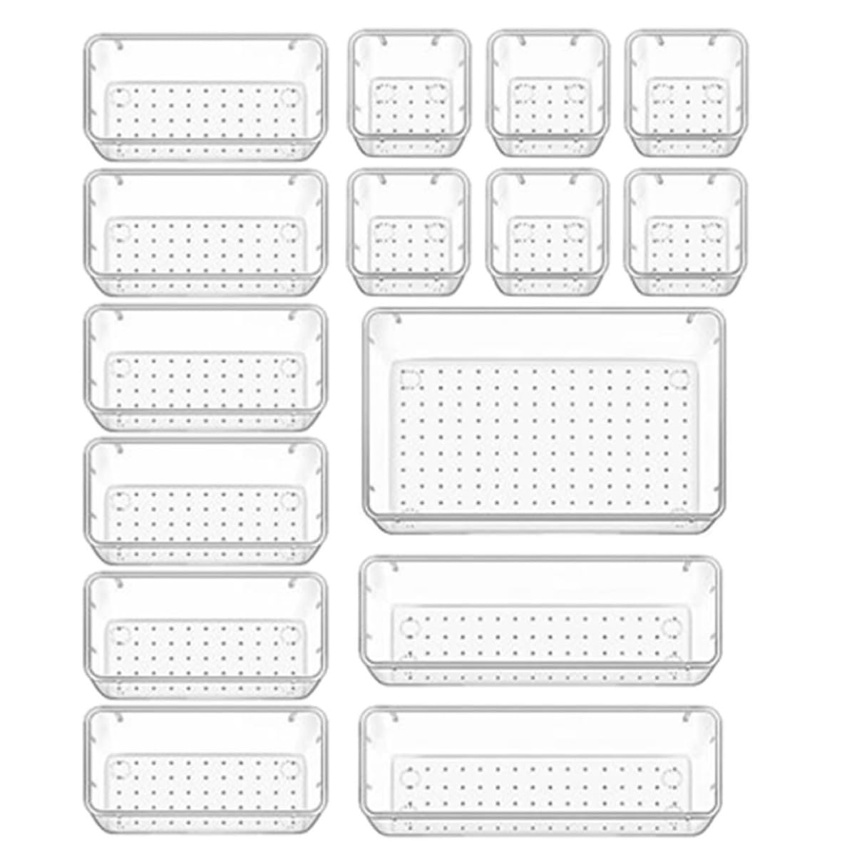 Caja de Almacenamiento para Cajones Transparente Pet 15 Piezas