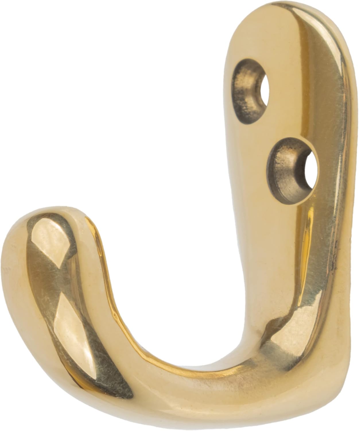 UNIQANTIQ HARDWARE SUPPLY Small Single Prong Solid Brass Coat Hook | Wall, Hall Tree, Rack Mount Vintage Coat Hooks for Hanging Garment, Bags and Keys | UA-730-PB (1)