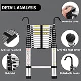 STANEW Scala Telescopica in Alluminio 3,8 M/ 12,47FT con 2 Ganci Rimovibili - 3