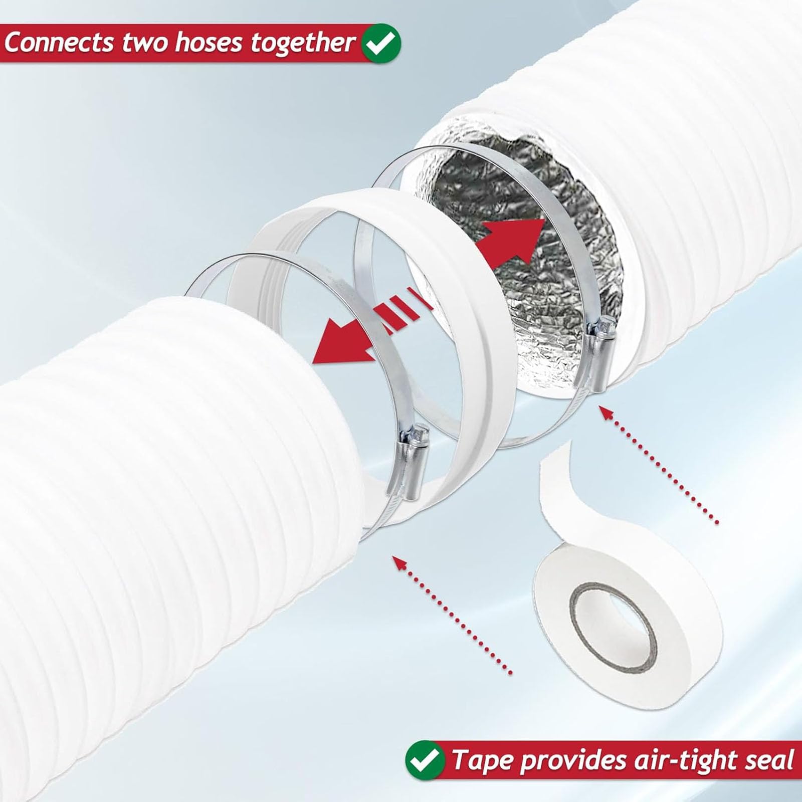 SPARES2GO Kit di estensione per prese d'aria condizionate, tubo flessibile isolato, per condizionatori d'aria portatili (6 m x 125 mm)