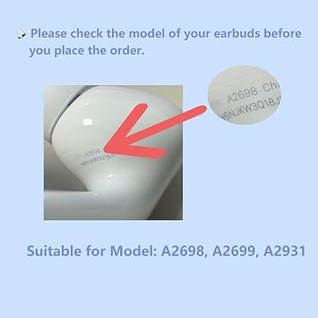 OEM Single Right Earbuds Replacement for Pod Pro (2nd Generation), A2698, A2699, A2931. Genuine Right Ear Side Only, Compatible Original Air Pro 2 A2700 Charging Case