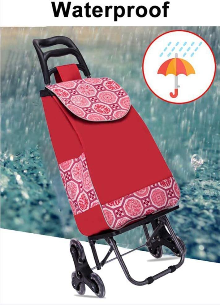 Einkaufstrolley Zusammenklappbarer Einkaufswagen Lebensmitteldienstprogramm Leichter Trolley Treppensteigwagen mit… – Bild 4