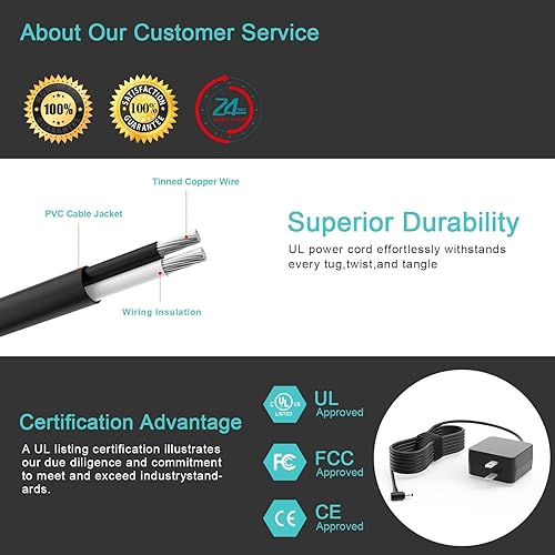 Miniatura 5 de Cargador de CA con certificación UL para Asus Vivobook L203MA L203M L203 L203MA-DS04 ultrafino de 11.6 pulgadas portátil portátil portátil 7.5 pies