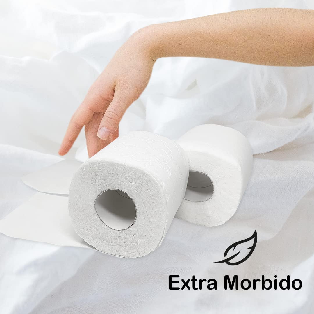Carta Igienica Compatta a 2 Veli 96 Rotoli - Carta igienica super morbida e resistente 100% Cellulosa Vergine