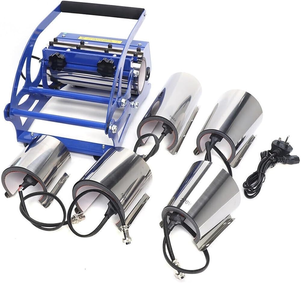 Pressa di calore 6 in 1 per il riscaldamento fai da te di bicchieri e tazze con sottobicchieri, pressa a sublimazione da 600 W per personalizzazione creativa e progetti artigianali