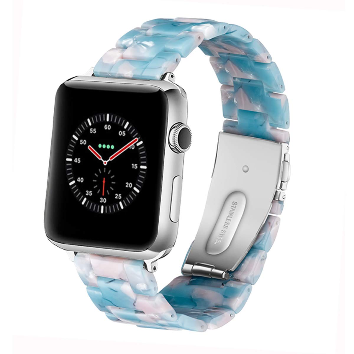 SPINYE Band Compatible with iWatch 38mm 40mm 41mm 42mm, Colorful Resin Replacement Bracelet Strap for Apple Watch Series 10/9 / 8 / Ultra / 7 / SE / 6