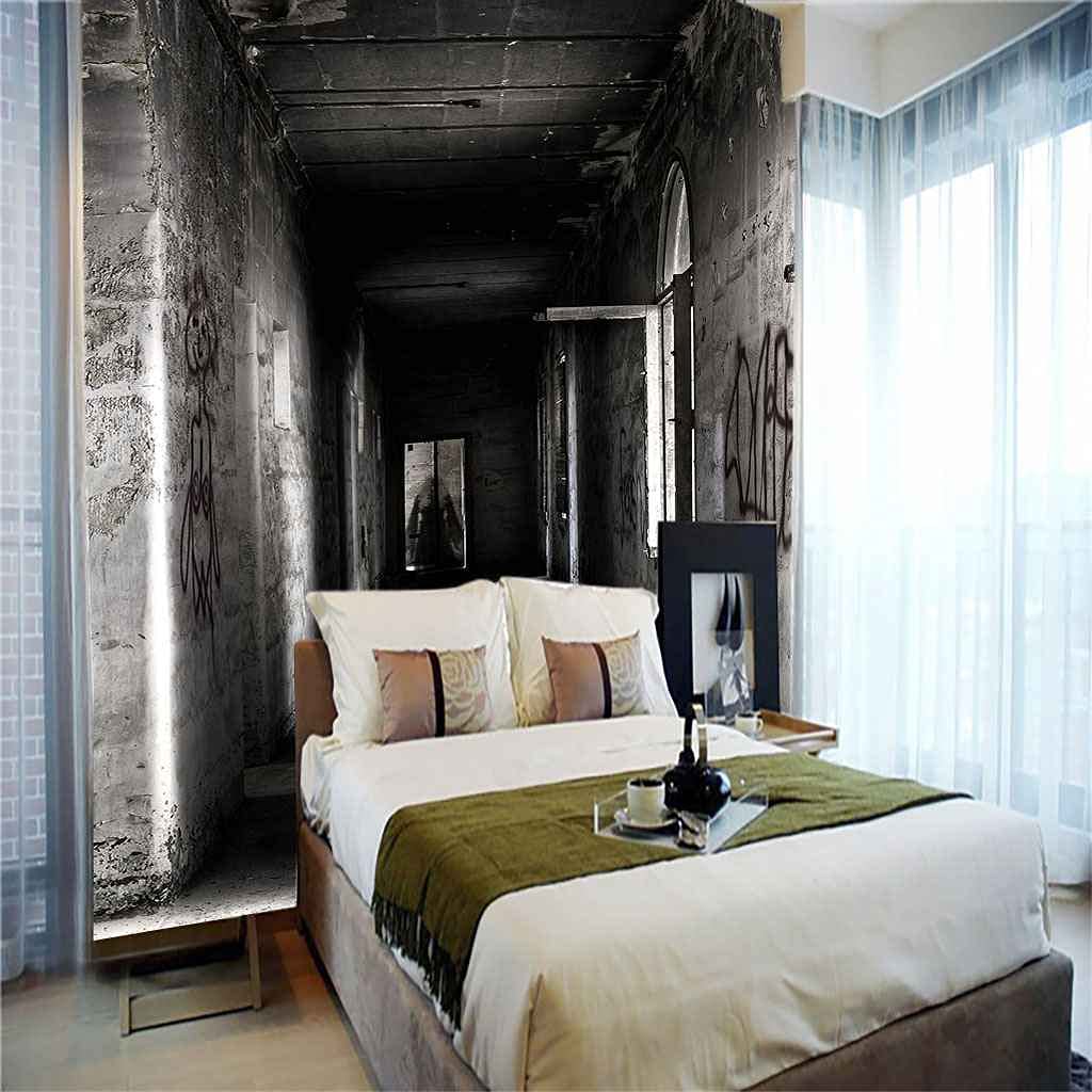QMWZZV 3D Muurschildering Behang Mode Kleedkamer DIY Fotobehang TV Achtergrond Muur Woonkamer Sofa 3D Giant Muurposter Zelfklevend Behang Kantoor Gang Slaapkamer Muurschildering 150x105 cm