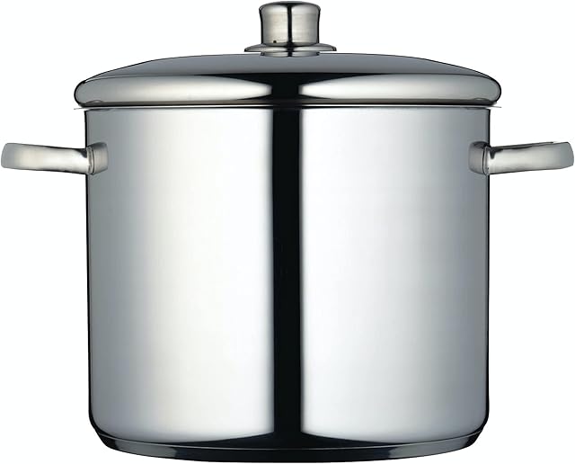 MasterClass Stock Pot With Lid 11L, Induction-Safe, Stainless Steel, Silver