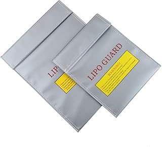 WHAMVOX Battery Storage Bag Fireproof Battery Bag Lipo Recharchargable Batteries Explosion Proof Bag Fireproof Battery Bag Safety Pouch Charge Lithium Battery Travel