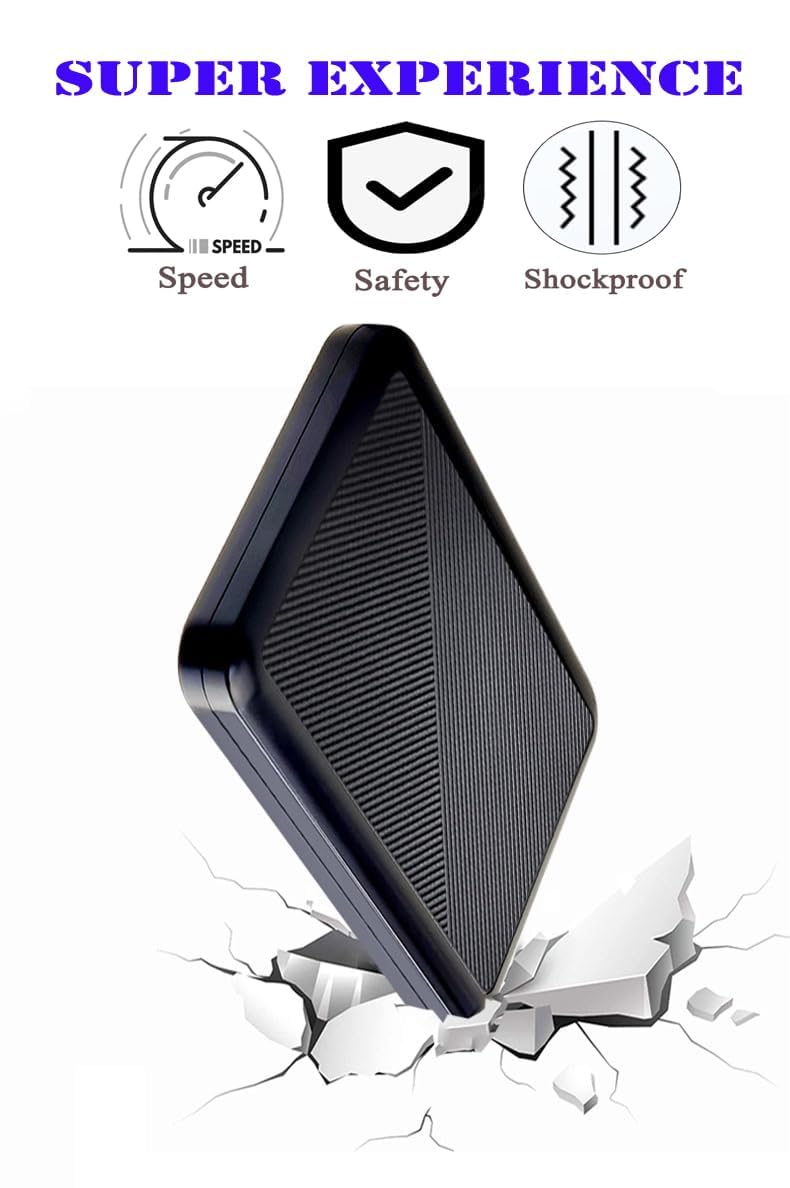 Disco duro externo portátil ultradelgado de 750 GB USB 3.1 | Almacenamiento HDD tipo C para PC, Mac, portátil, PS4, Xbox One