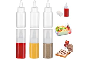 6 Pack Pizza Sauce Squeeze Bottles for Lunch Boxes