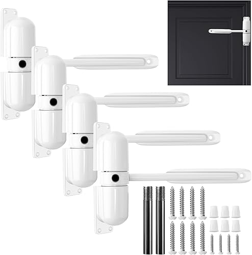 Gisafai 4 piezas de cierrapuertas automático, cierre de puerta de resorte, bisagras de puerta de cierre automático, convierte puertas con bisagras