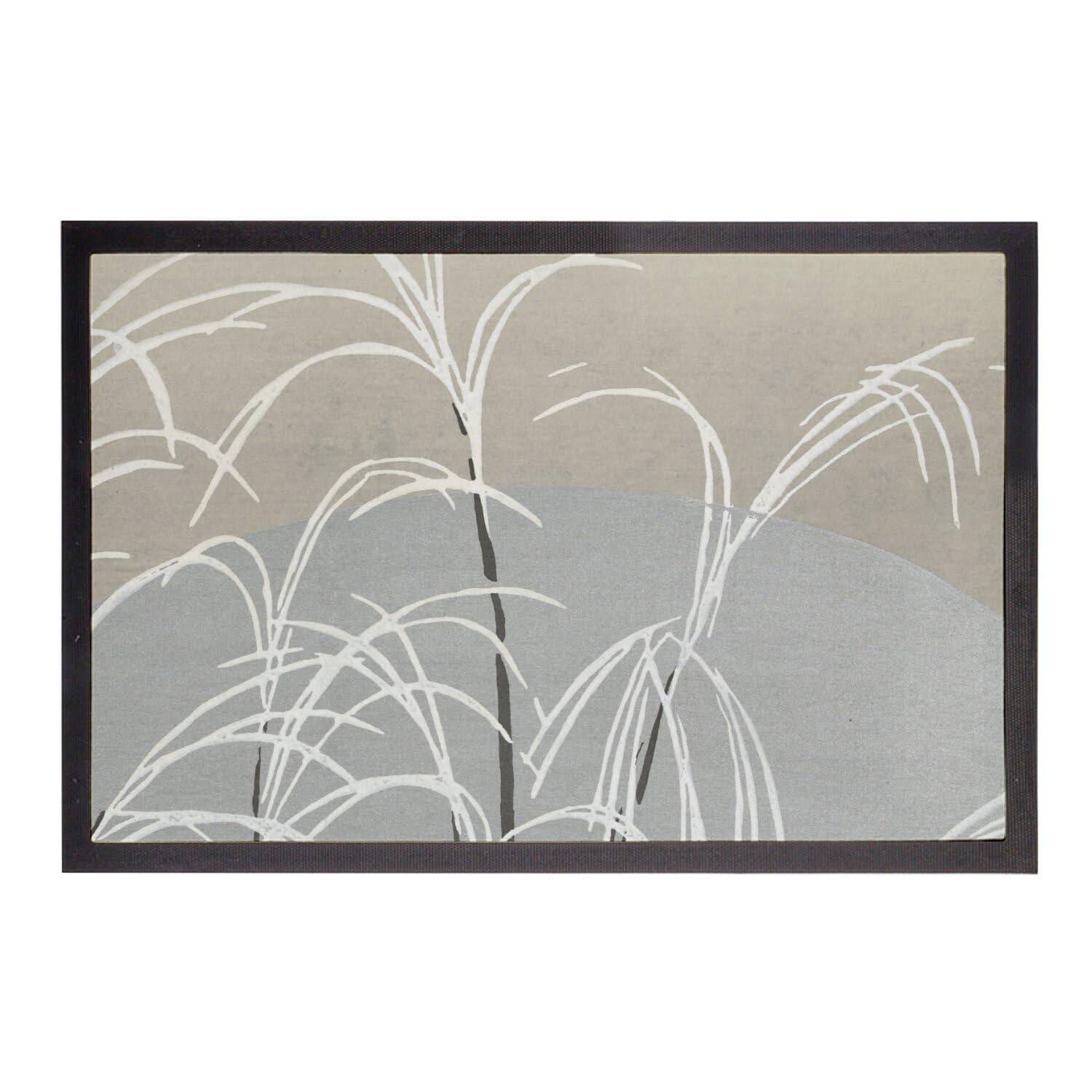Paillasson Roseaux Gris Art Japonais 60x40 cm pour entrée élégante