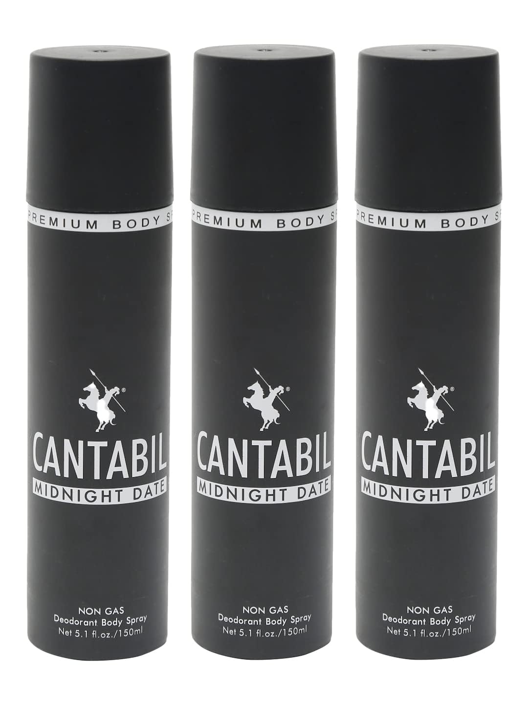 Cantabil Midnight Date Unisex Long Lasting No Gas Deodorant Body Spray | Pack Of 3 X 150ml With Lotus, Lily & Musk | Perfume Deo For Man & Woman