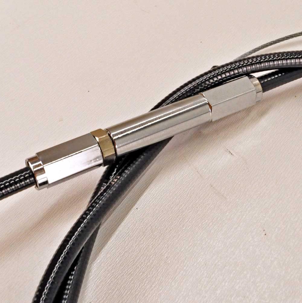 53” Internal Throttle Cable - Black Nylon - 53" Length (Cut to Length Design) w/various barrel ends, fittings, pins and set screws for Harley Applications - Made in USA - Pt# 101-80-30002-08