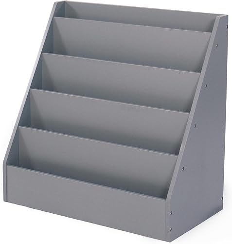 Miniatura 48 de Humble Crew Estantería para niños de 6 niveles, estantería extragrande con bolsillos de almacenamiento de tela, pantalla frontal para libros blanco