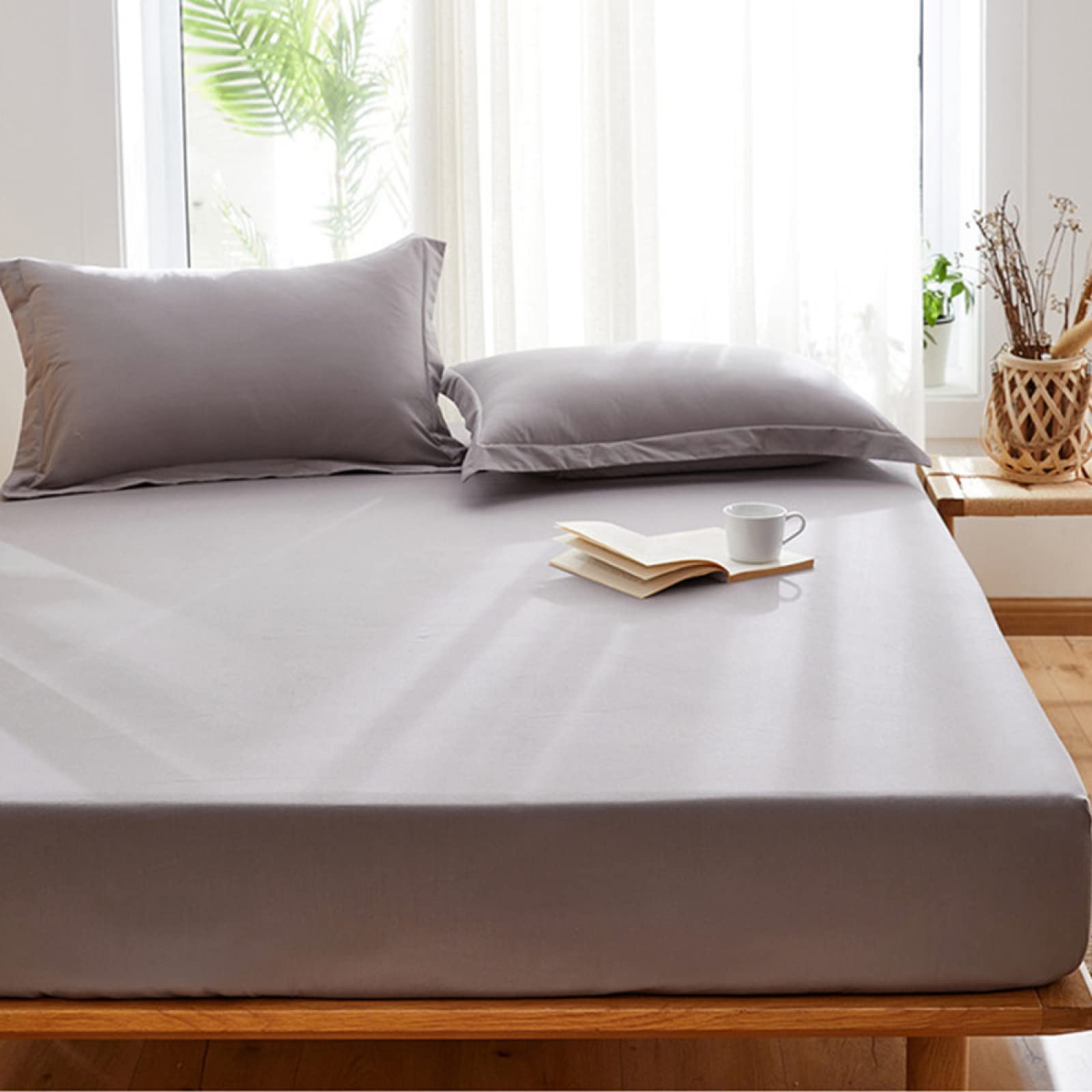 Podwójne Prześcieradło Bawełniane Prześcieradło 180X200 + 30Cm Prześcieradła, 100% Długoodcinkowych Bawełnianych Prześcieradeł, Luksusowe Satynowe Prześcieradła (100% Bawełniane Bardzo Głębokie Prześ