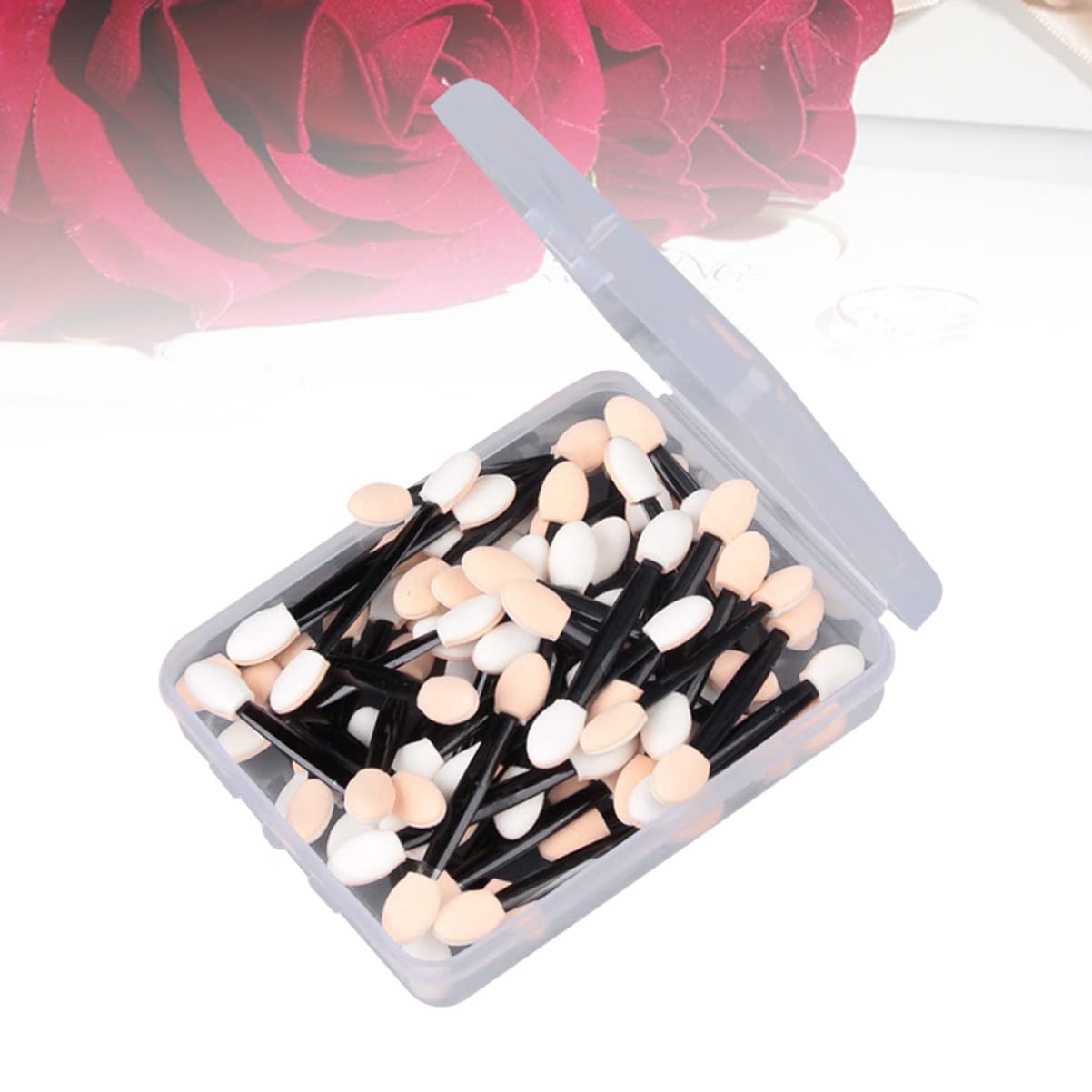 KALLORY 3sets Dual Sided Eyeshadow Brush Set Latex Sponge Material Comfortable and Non-scratchy 50pcs*3