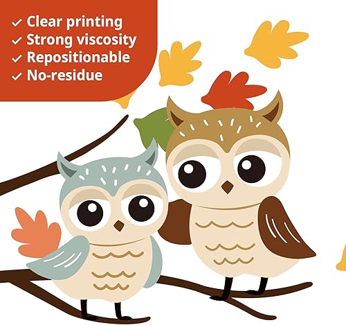 Miniatura 4 de DECOWALL SG-2208 Calcomanías de pared de árboles y animales, para guardería, niños, otoño, dormitorio, habitación de bebé, bosque, ciervo, bosque,