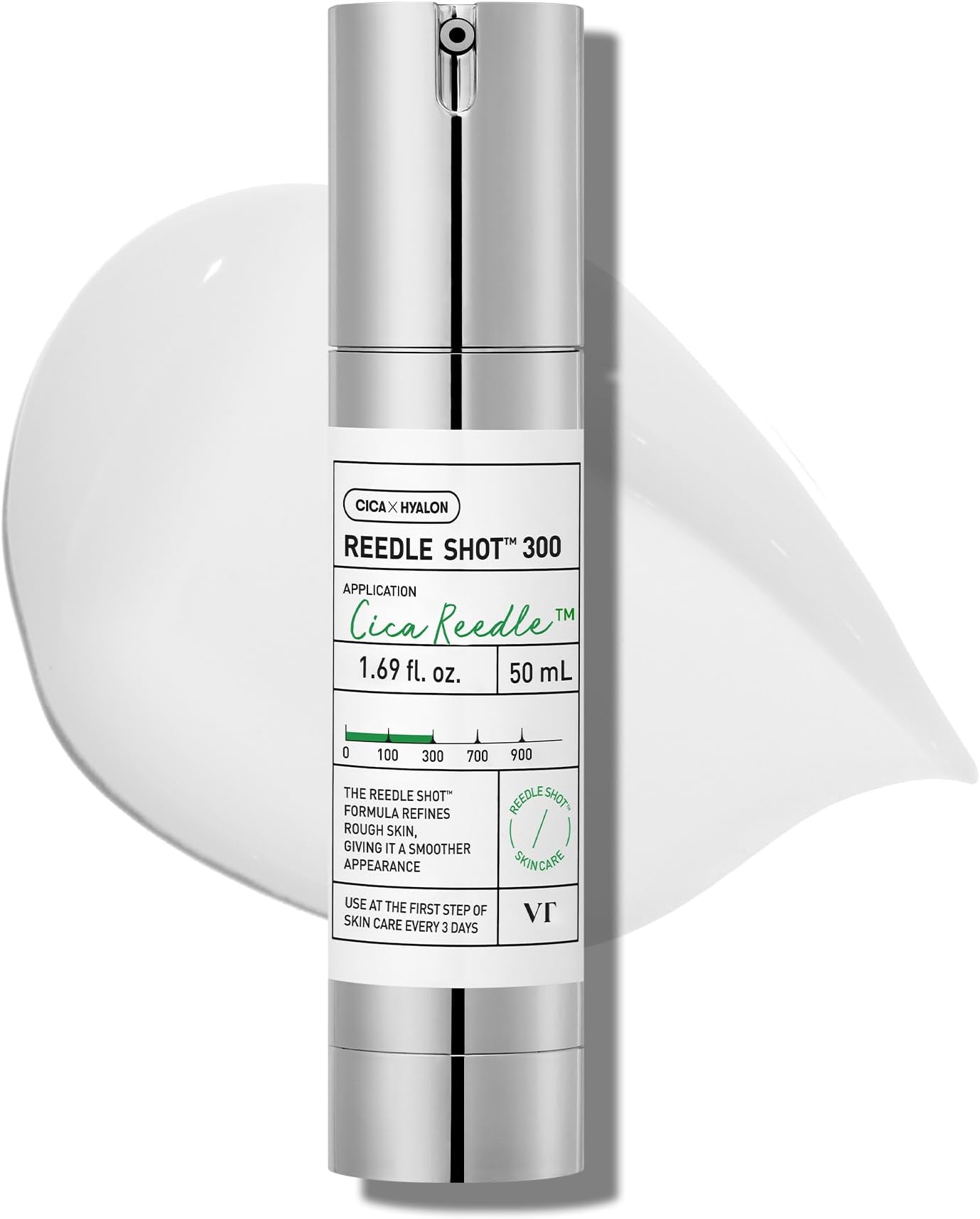 CICA Reedle Shot 300, Advanced Night Exosome, Microneedling Serum, Centella Asiatica, Hyaluronic Acid, Propolis, Soft Skin, Regeneration, Glass Skin, Korean Skin Booster 1.69Fl Oz (50ml)
