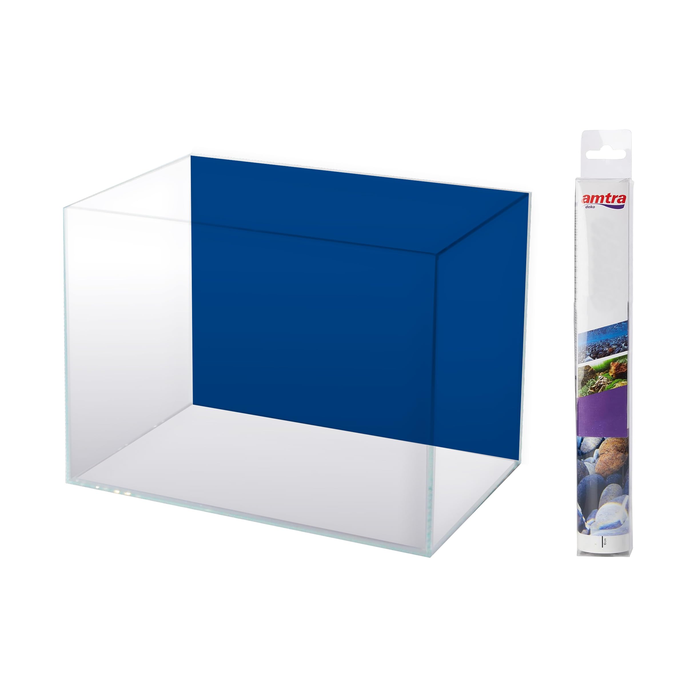 Amtra Sfondo Doppio Black/Blue - Sfondo Poster per Acquario, Decorazione a Doppia Stampa HD, Double Face, Impermeabile, Formato 45x100 cm