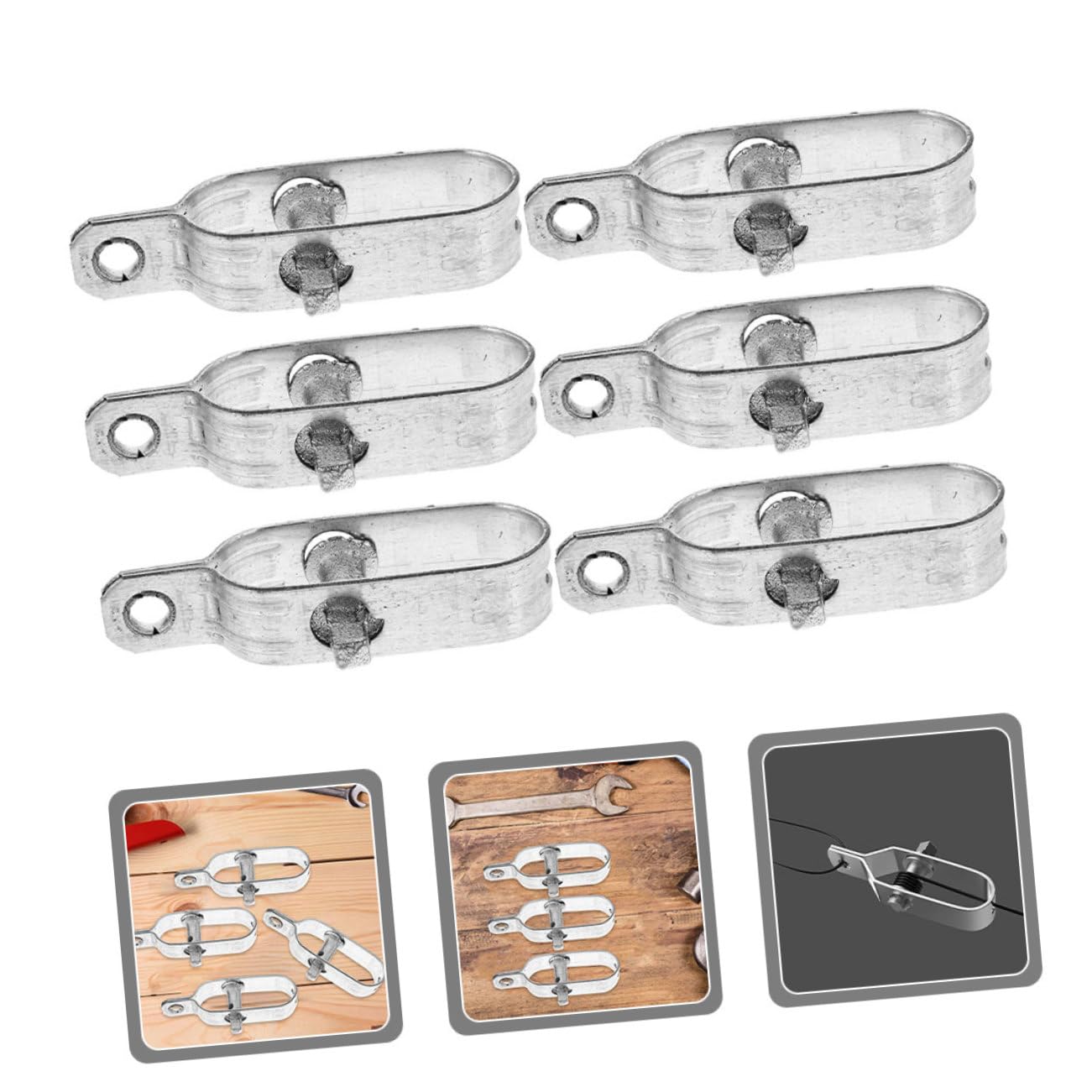 PartyKindom 5 Ensembles Tendeur De Fil Métallique Tendeur Grillage Clips Cable Tendeur De Corde Câble De Verrouillage Piquet Cloture Tendeur De Métal Tendeur De Câble Acier A3 2 Pièces * 5