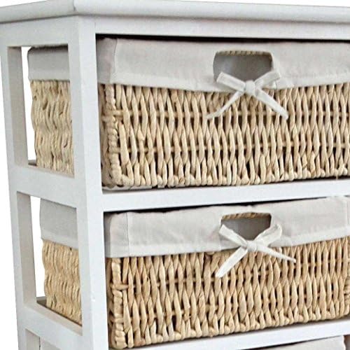 Home Vida Maize 4-Drawer Bathroom/Bedroom Storage Unit, Wood, White