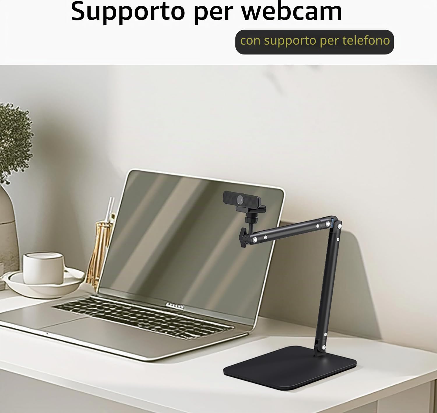 Webcam Supporto per fotocamera Supporto per telefono Robusto supporto da tavolo per webcam C922 C930e C920S C920 C615 C960 C920x BRIO 4K Supporto per telefono