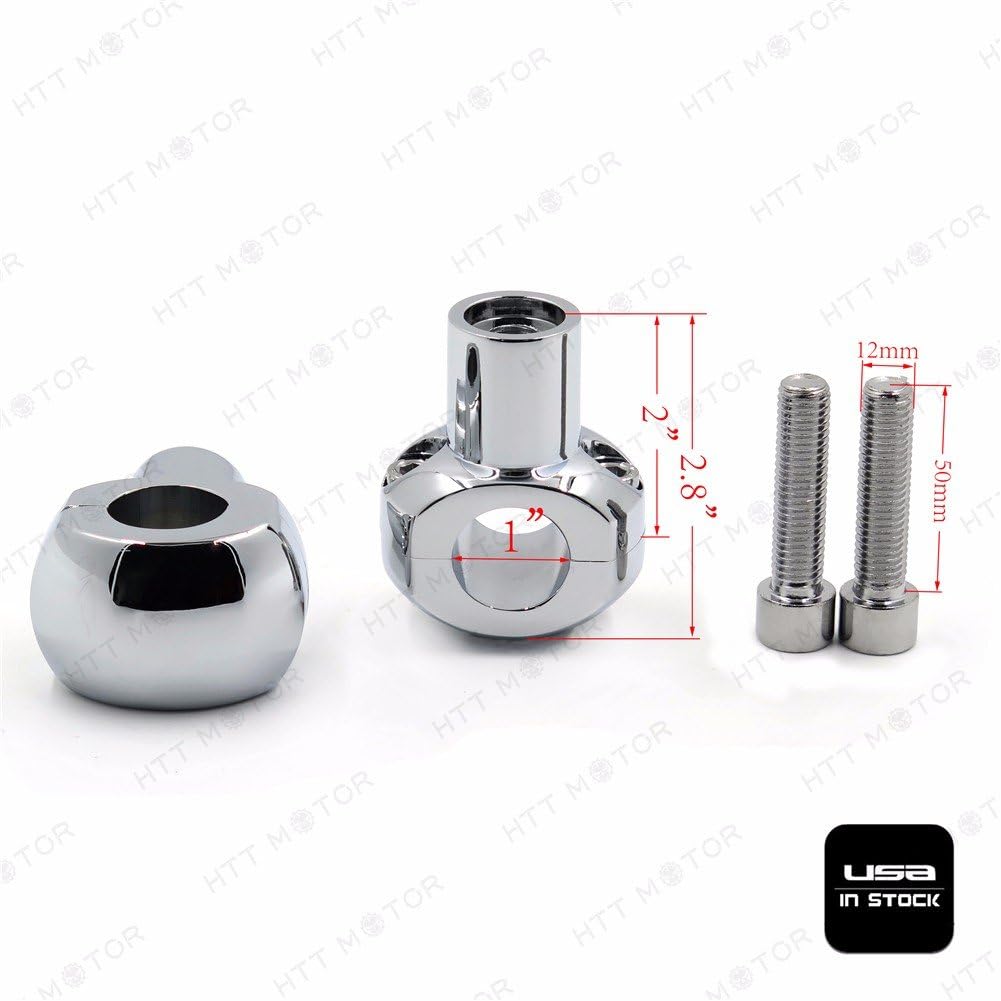 SMT-Chromed 1" (25mm) Handlebar Risers Compatible With 1" handlebars on Suzuki Yamaha Kawasaki Ducati Harley Cruisers with detachable bar mounts V-star Road Star Shadow Vulcan [B01AFXLGNQ]