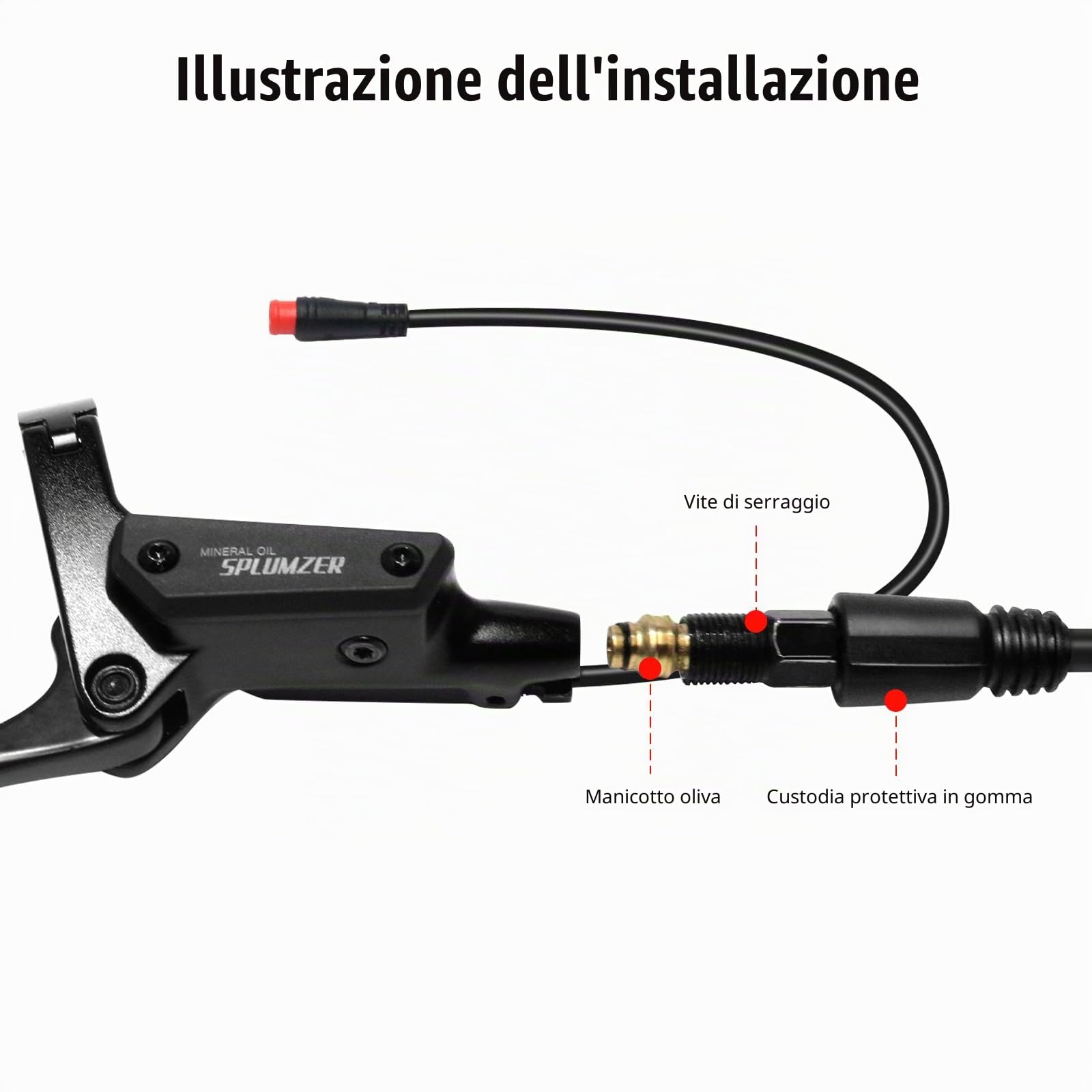 ZTZ Set di Freni Idraulici per eBike a 4 Pistoni, Freni a Disco Idraulici a 2 Pin per E-Bike, Kit di Freni Idraulici Pre-bilanciati con Adattatore di Montaggio, Ideale per eBike e Scooter Elettrici