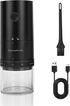 First Grind-While-Charging Rechargeable Coffee Grinder, 1.7X Faster Grinding with Portable Electric Burr Coffee Grinder with 38 Adjustable Grind Settings CERAMIC BURR - Black
