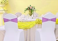 Vista 183 de MDS - Paquete de 50 bandas elásticas de elastano para silla, lazos elásticos para sillas con hebilla deslizante, ajuste universal para bodas, Acción