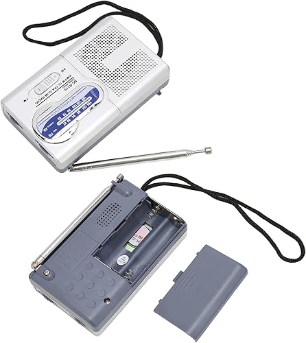 Vista 9 de Portable Pocket Radio AM FM Multifunctional Classic Silver Grey Battery Operated Radio for Home Hiking Cycling Travelling Portable Pocket Radio