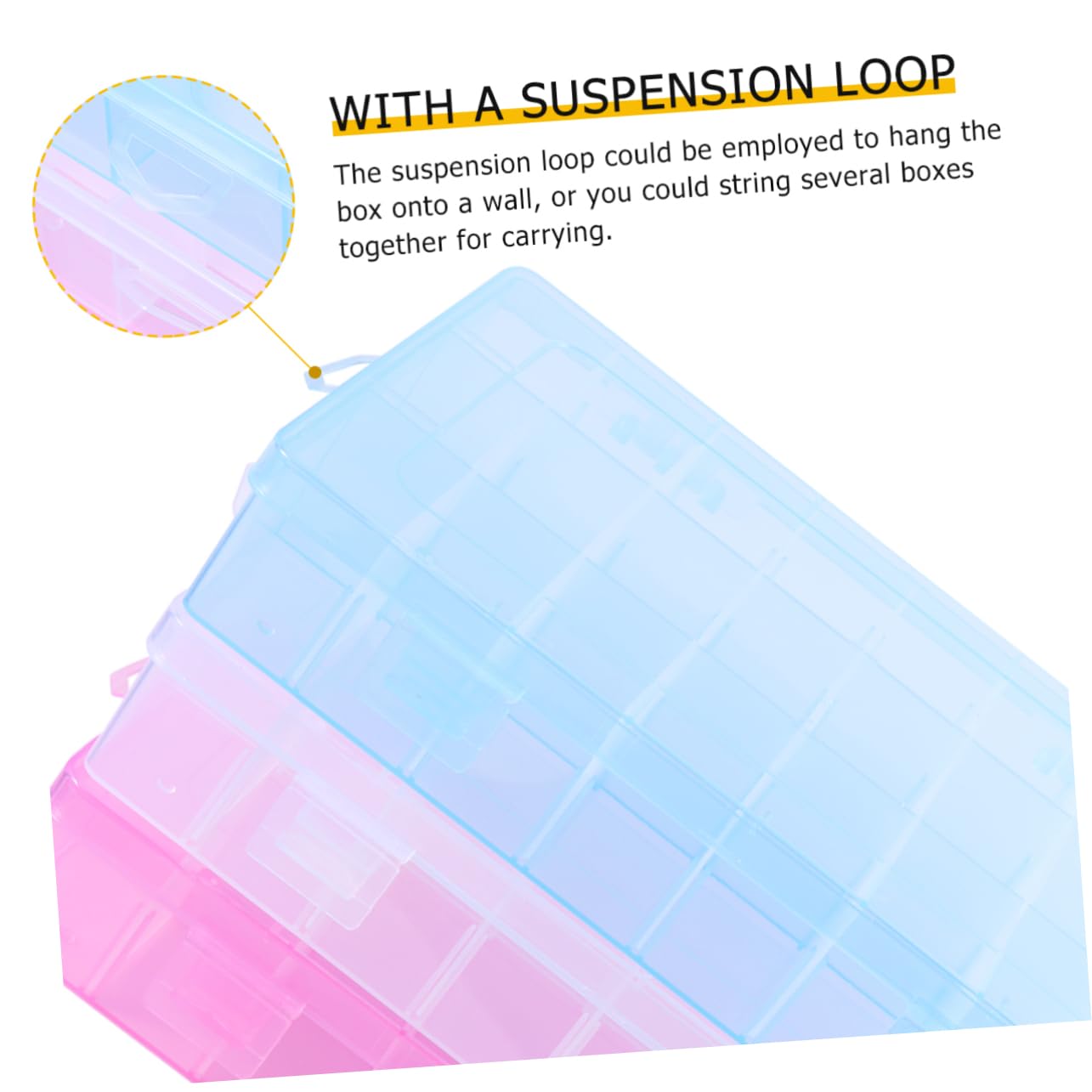 Uonlytech 2sets Stoccaggio Plastica Con Scomparti Rimovibili Contenitore Multifunzionale Per Gioielli e Componenti Elettronici Misti Blu Rosa e Trasparente
