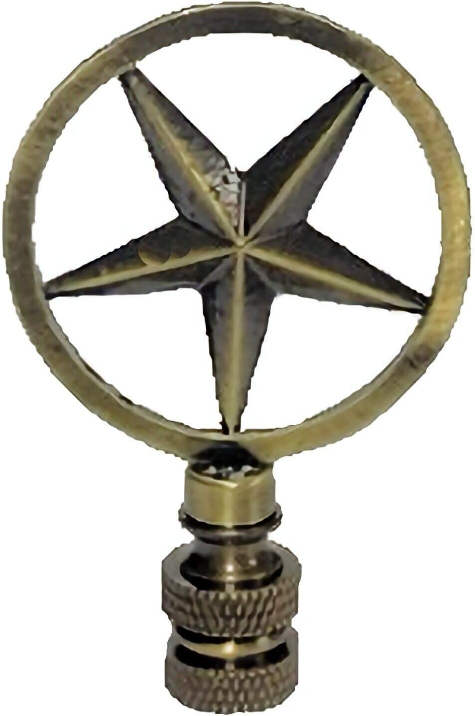 TEXAS LAMP PARTS STAR LAMP SHADE FINIAL- ANTIQUE BRASS FINISH #110
