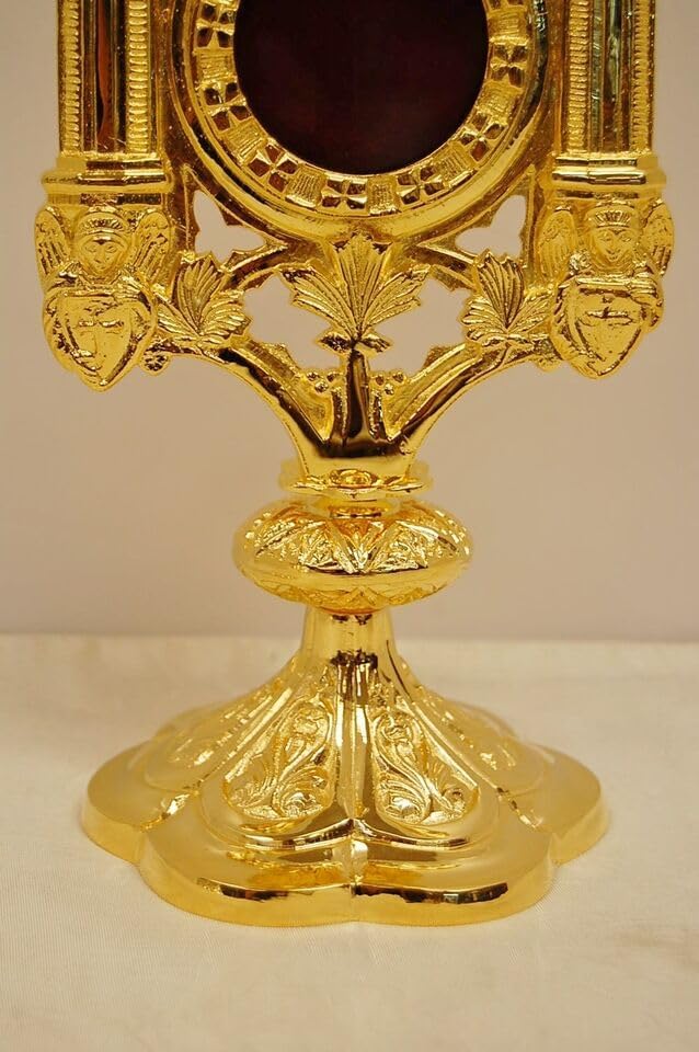 Miniatura 3 de Relicario tradicional de la iglesia gótica chapada en oro para su reliquia (CCG-10G)