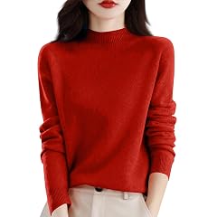 Womens Cashmere Sweaters Soft Half Turtleneck Long Sleeve Wool Sweater 2025 Fall Solid Lightweight Knit Pullover Tops