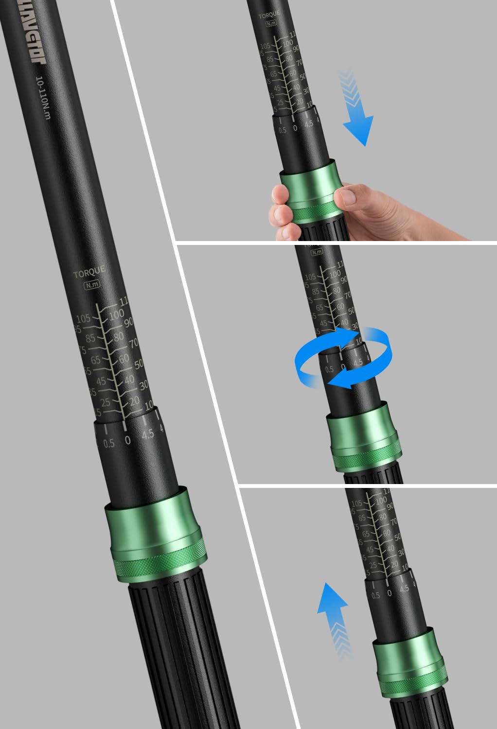 3/8" Dinamometrica, 10-110 NM Chiave Dinamometrica Precisione ±3% con 72 Denti, Chiave Dinamometrica per Bici, Moto e Auto Manutenzione del Veicolo