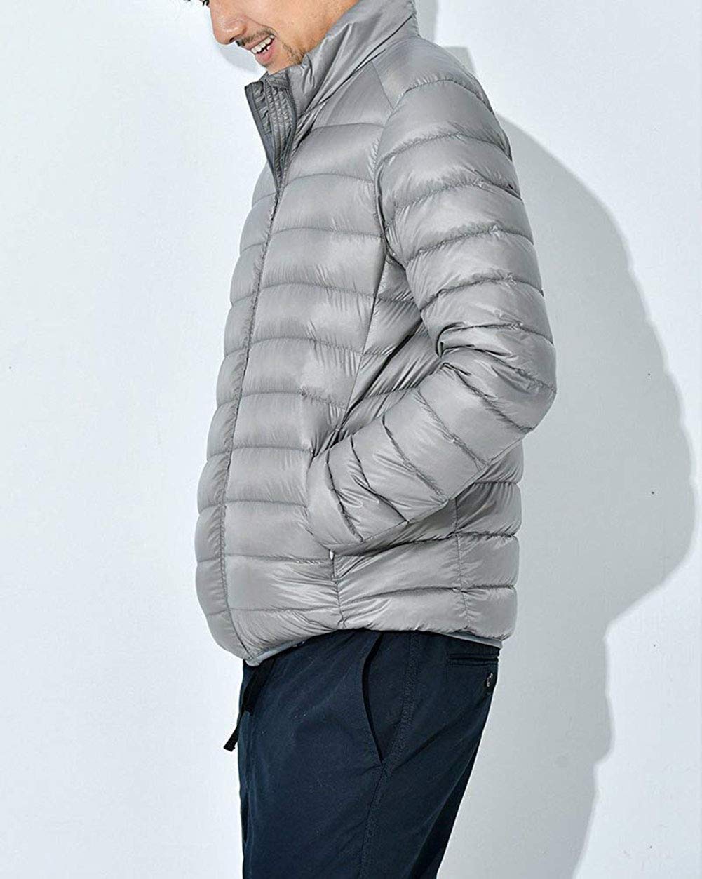 Doudoune Légère Homme Veste Compressible en Duvet de Canard Manches Longues Down Jacket
