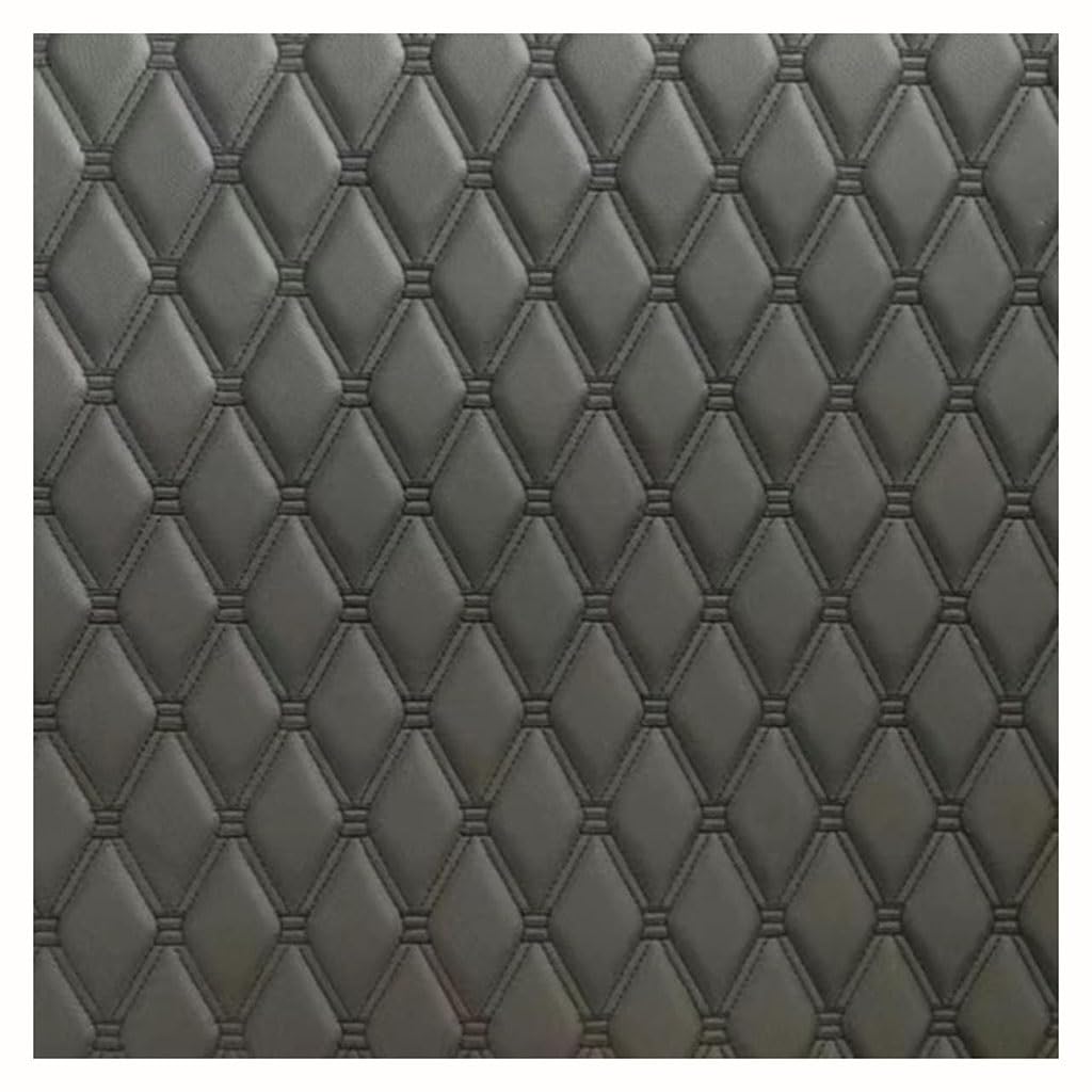 JNTFNE Quilted Faux Leather Vinyl PVC Fabric Waterproof Diamond Stitch Padded Cushion Linen Wadding Backing Upholstery(Black,1.6X2m)