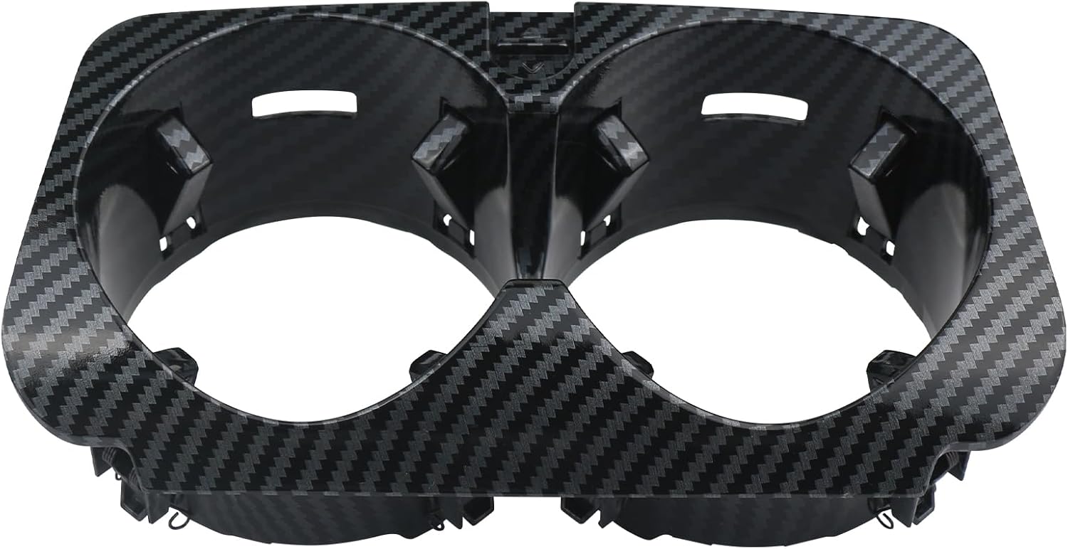 Center Console Cup Holder Insert (Carbon Fiber) Compatible with 2015-2021 Mercedes-Benz W205 W213 W253 W257 W447 C E GLC Class Replaces A2056800691