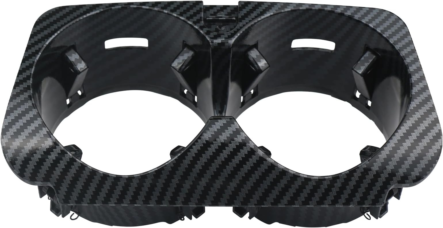Center Console Cup Holder Insert (Carbon Fiber) Compatible with 2015-2021 Mercedes-Benz W205 W213 W253 W257 W447 C E GLC Class Replaces A2056800691