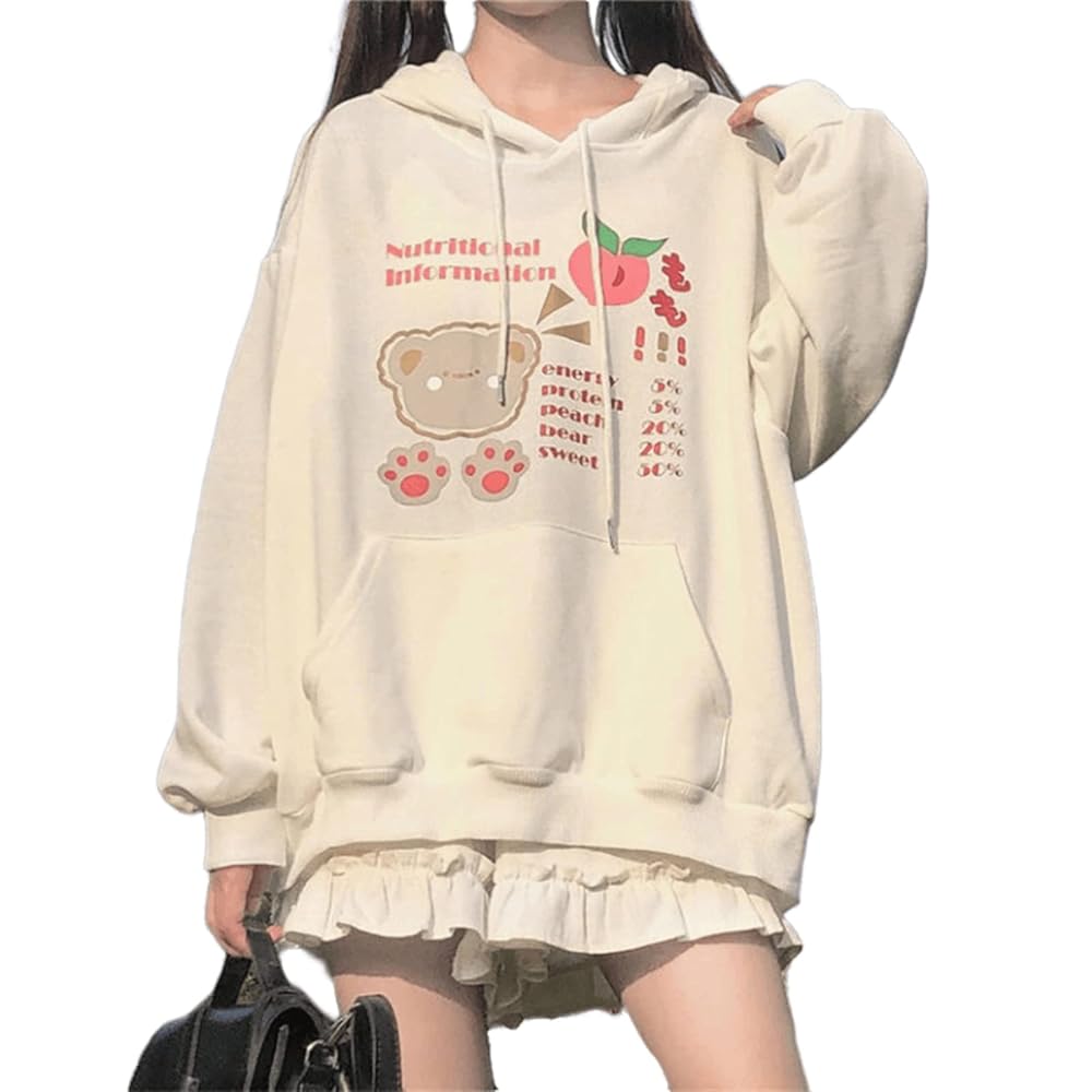 Amazon.com: Women Kawaii Bunny Ear Hoodie Cute Japanese