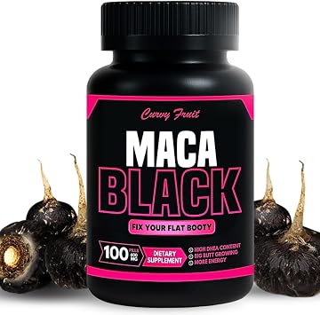 Genuine Black Maca Root Pills for a Big Butt Growing in Short time- 600 mg x 100 und 31 Days by CurvyFruit