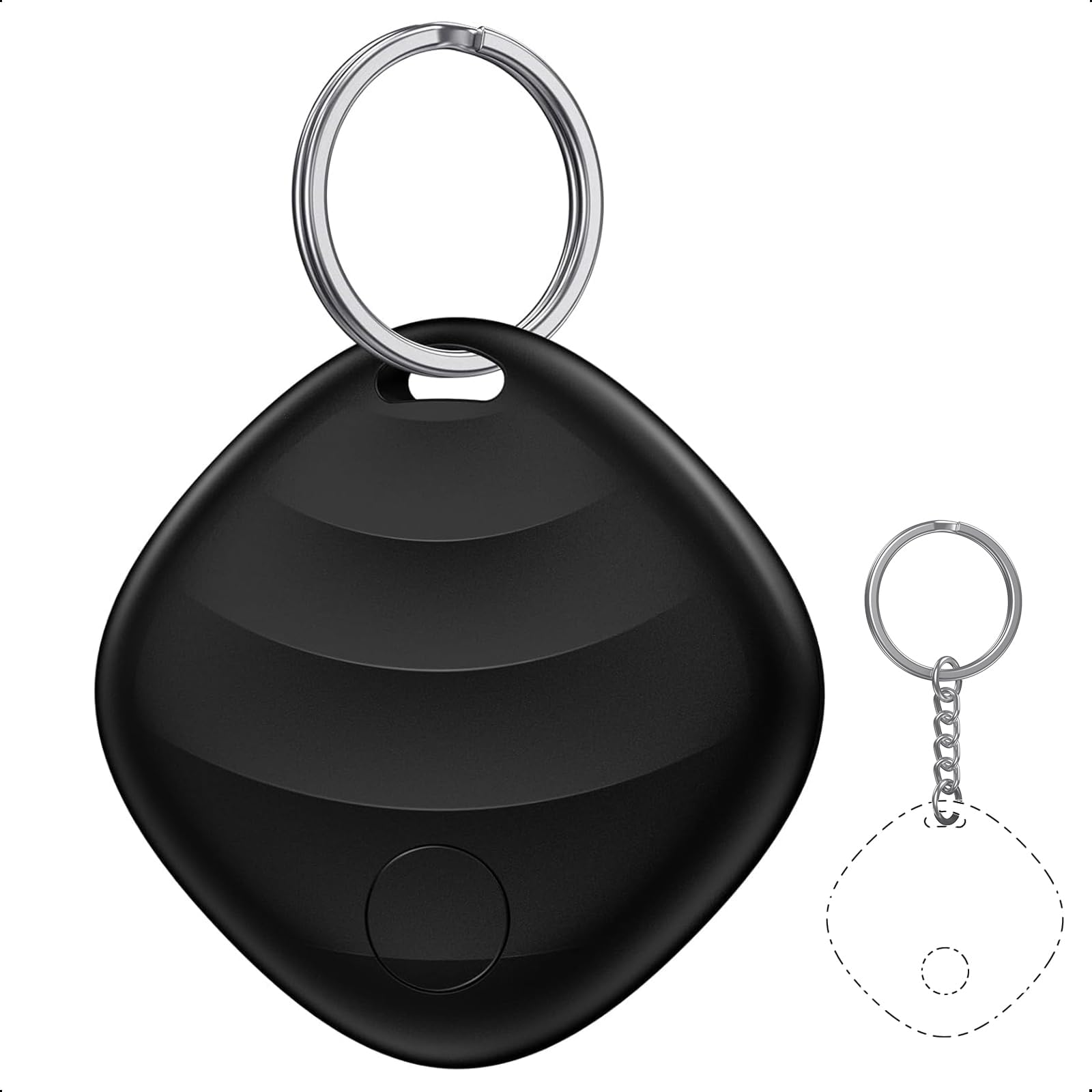 Key Finder, Bluetooth Tracker Locator Pairs with Apple Find My (iOS only), Item Finder for Keys,Wallet,Pets,Bag,Backpack and Suitcase, 400ft Range Smart Tracker Tags, Compatible with iOS, Black 1Pack
