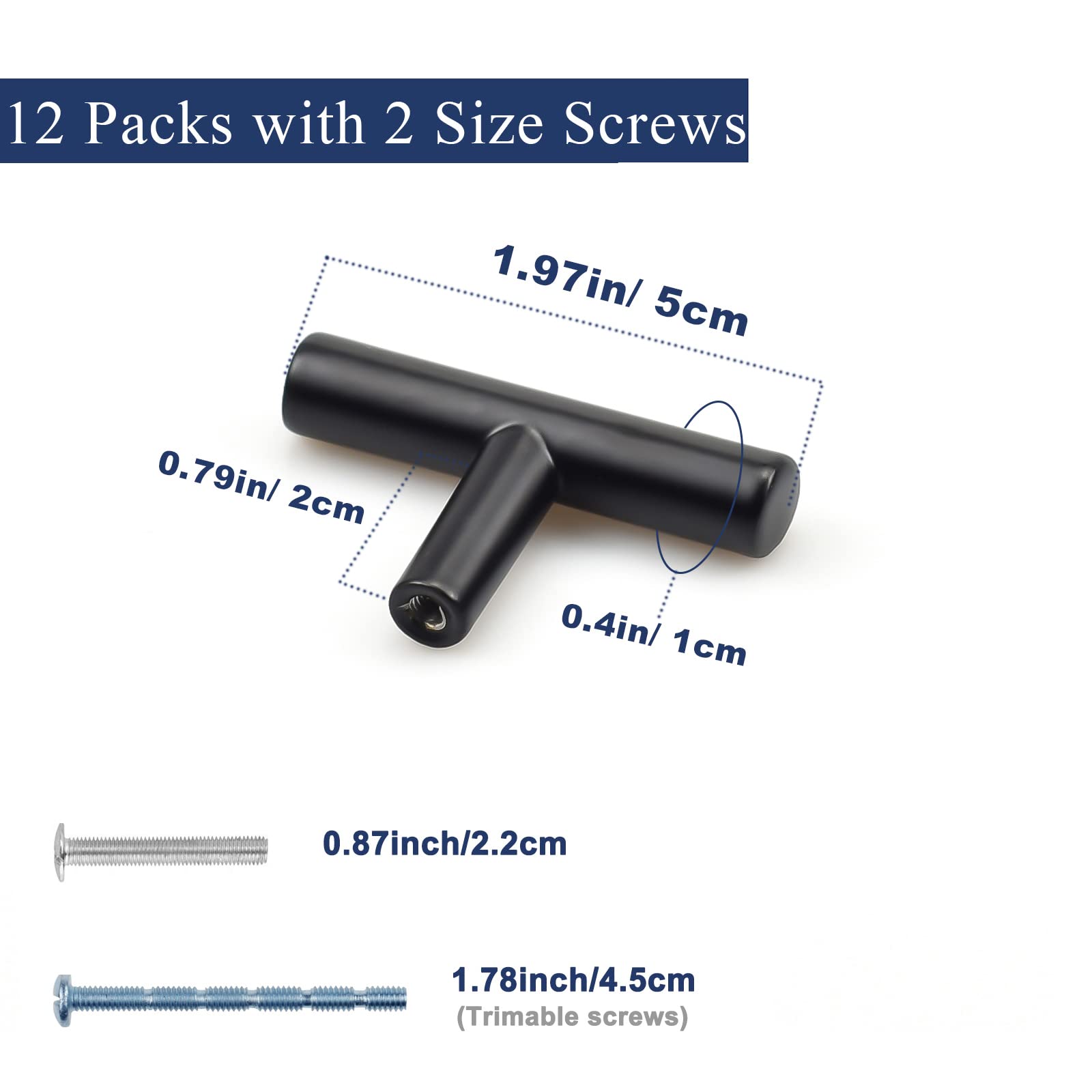 12 Maniglie Per Mobili In Alluminio - Nero Opaco, 96mm Tra Fori, Con Viti, Per Cucina E Camera - Foto 8