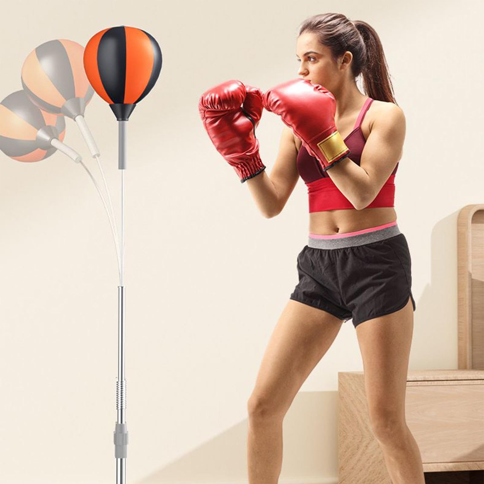 Bersaglio da boxe autoportante, con molla ad alta tensione, attrezzatura portatile per esercizi di marziali, strumento professionale per sviluppare capacità di combattimento, cantina, studio